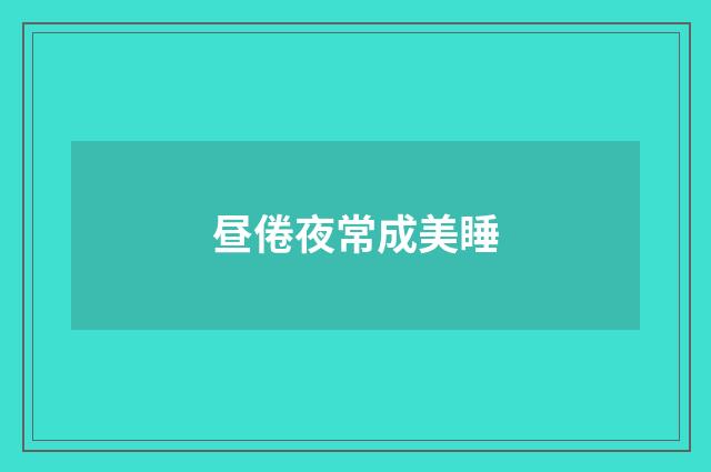 昼倦夜常成美睡