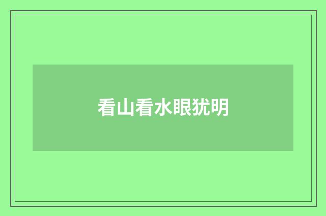 看山看水眼犹明
