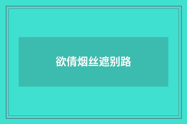 欲倩烟丝遮别路
