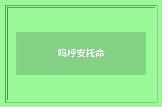 呜呼安托命