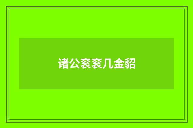 诸公衮衮几金貂