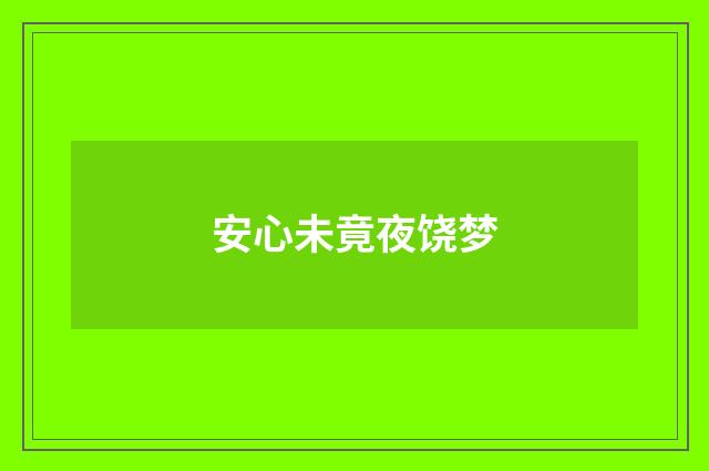 安心未竟夜饶梦
