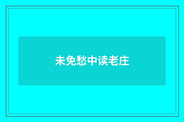 未免愁中读老庄