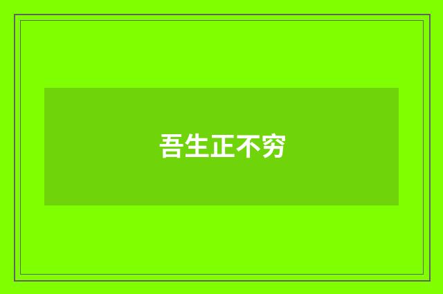 吾生正不穷
