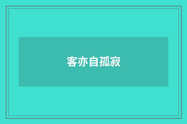 客亦自孤寂