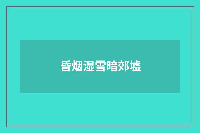 昏烟湿雪暗郊墟