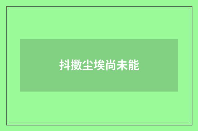 抖擞尘埃尚未能