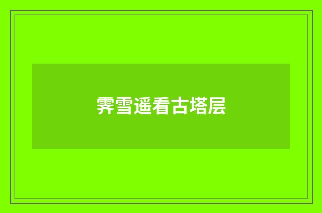 霁雪遥看古塔层