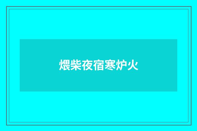 煨柴夜宿寒炉火