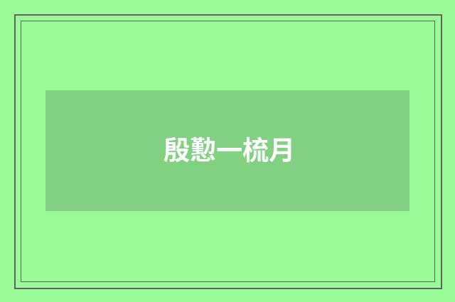 殷懃一梳月