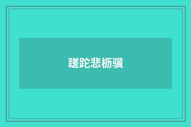 蹉跎悲枥骥