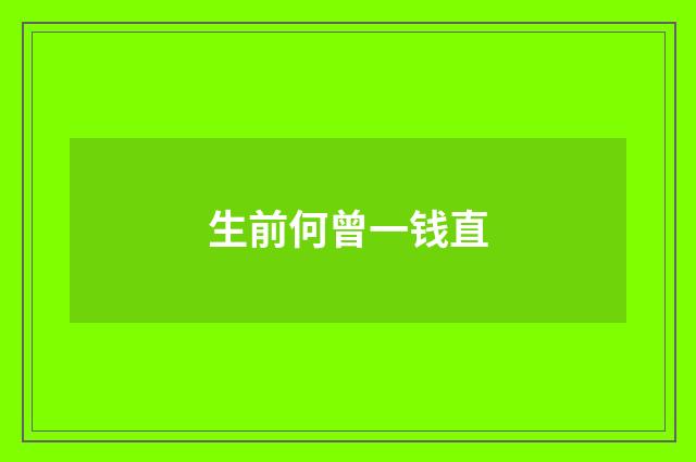 生前何曾一钱直