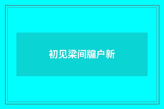 初见梁间牖户新