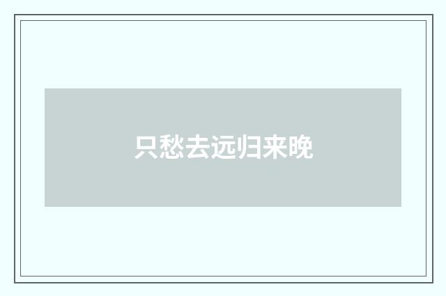只愁去远归来晚