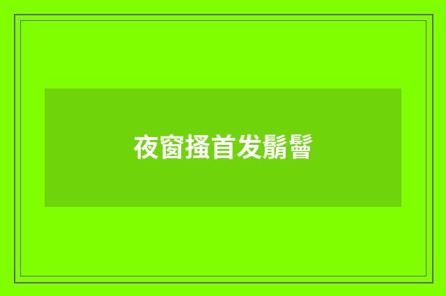 夜窗搔首发鬅鬙