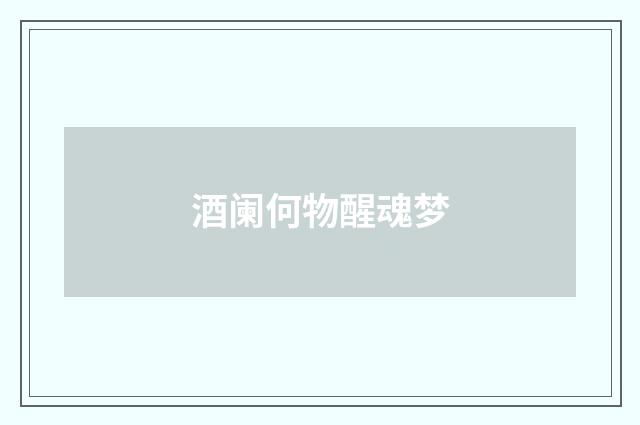 酒阑何物醒魂梦