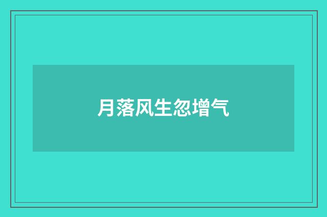 月落风生忽增气