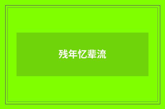 残年忆辈流