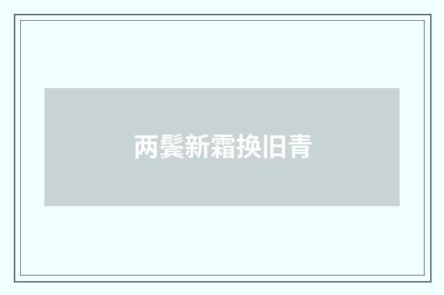 两鬓新霜换旧青