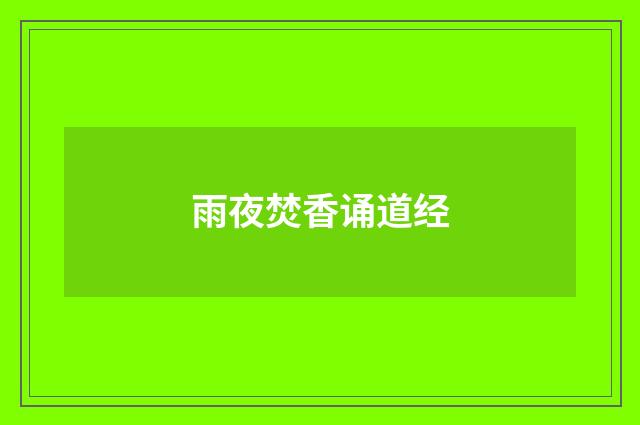 雨夜焚香诵道经