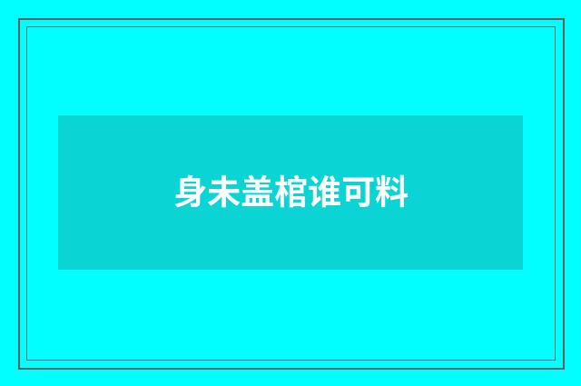 身未盖棺谁可料