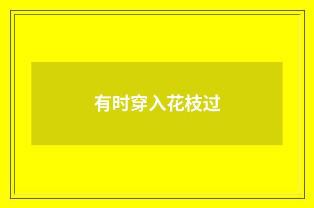 有时穿入花枝过