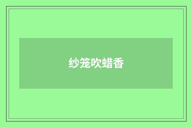 纱笼吹蜡香