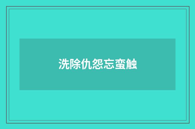 洗除仇怨忘蛮触