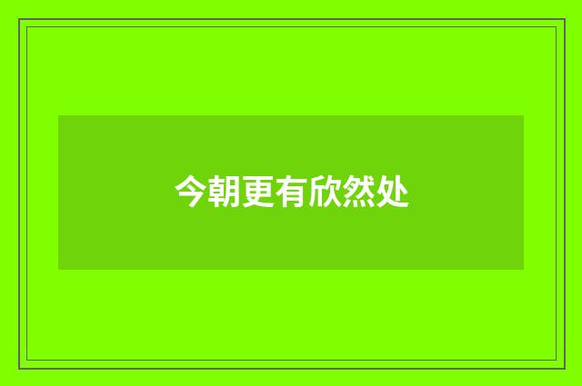 今朝更有欣然处