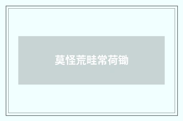莫怪荒畦常荷锄