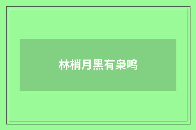 林梢月黑有枭鸣