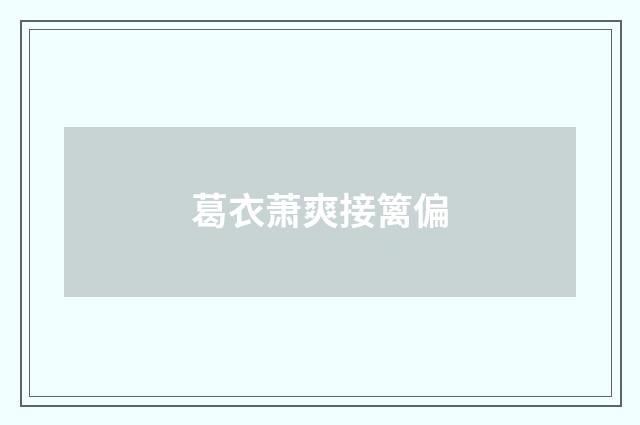葛衣萧爽接篱偏