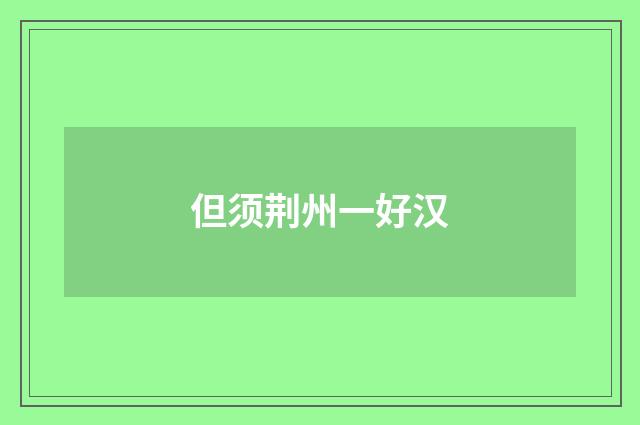 但须荆州一好汉