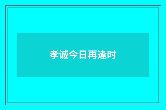孝诚今日再逢时