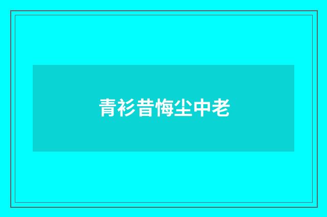 青衫昔悔尘中老