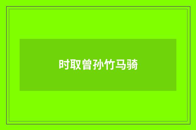 时取曾孙竹马骑
