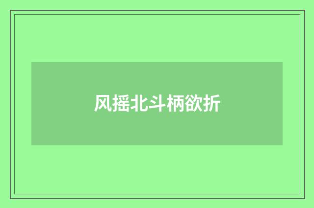 风摇北斗柄欲折