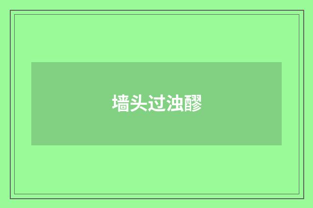 墙头过浊醪