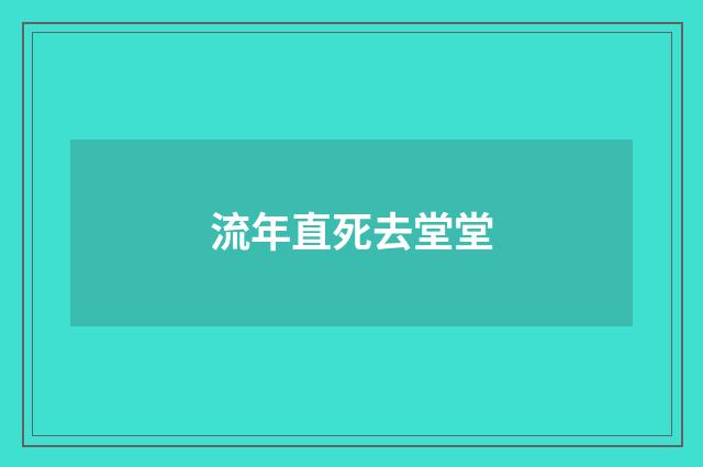 流年直死去堂堂