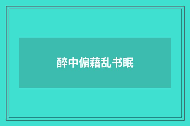 醉中偏藉乱书眠