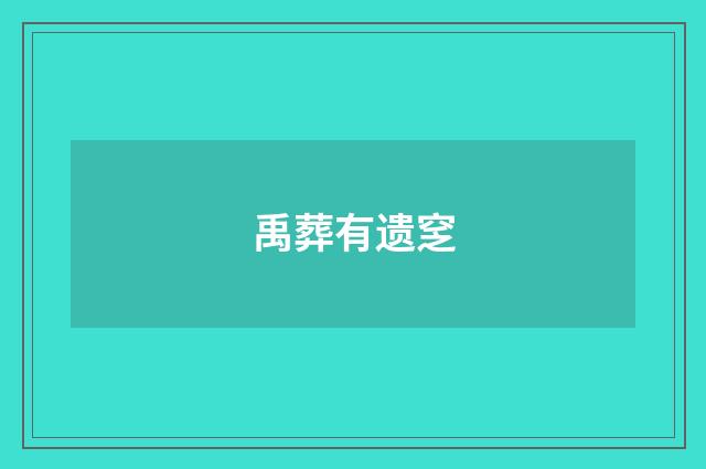 禹葬有遗窆