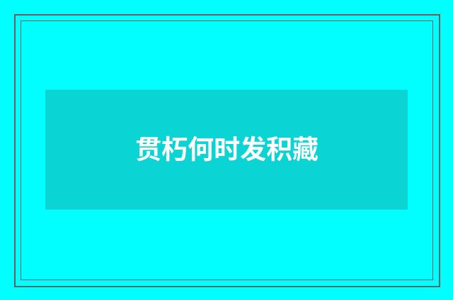 贯朽何时发积藏