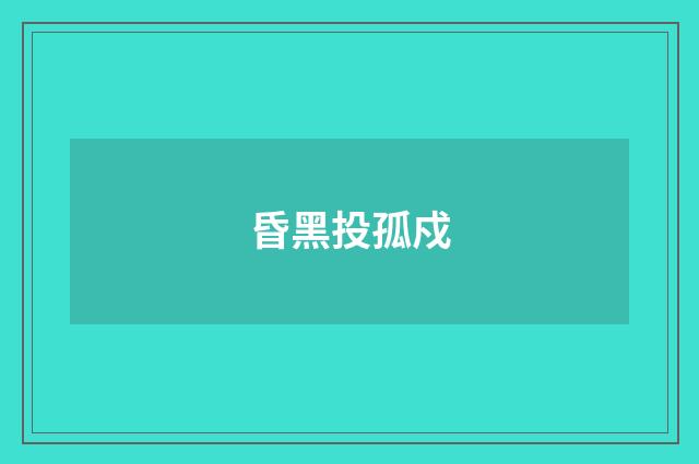昏黑投孤戍
