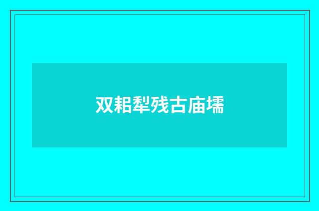 双耜犁残古庙壖