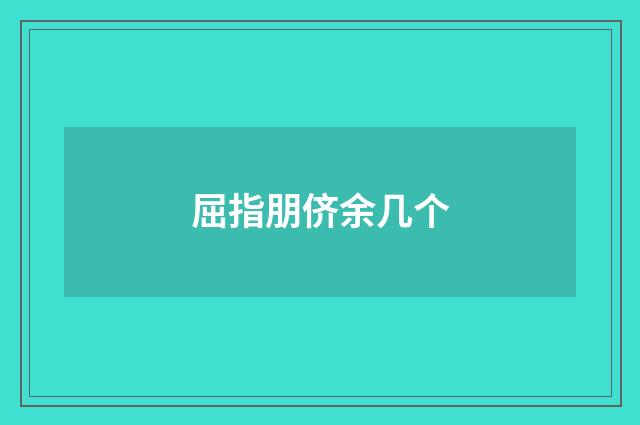 屈指朋侪余几个