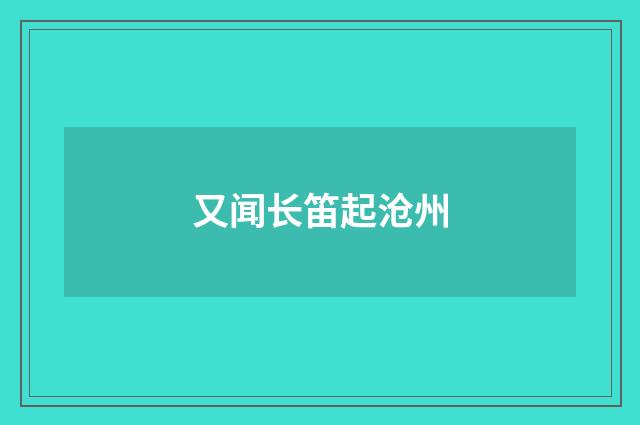 又闻长笛起沧州