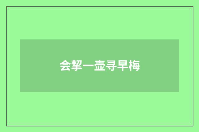 会挈一壶寻早梅