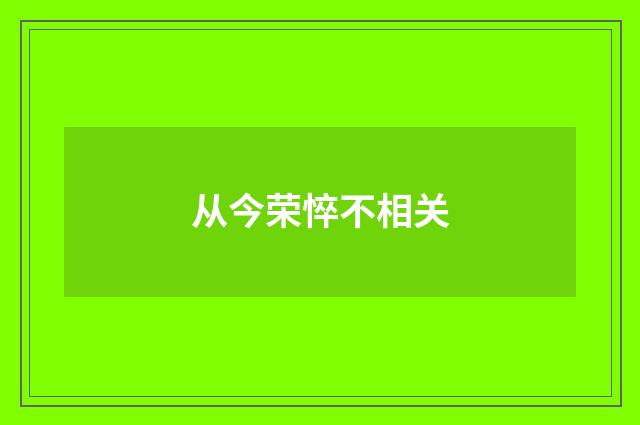 从今荣悴不相关