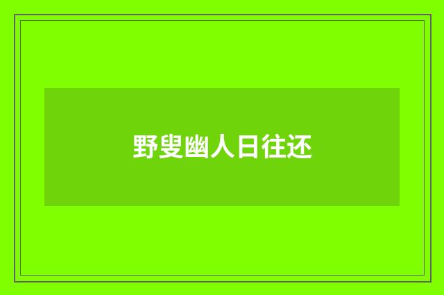 野叟幽人日往还
