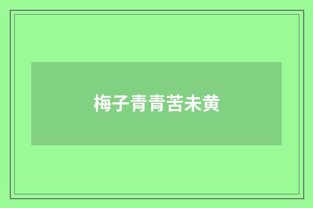 梅子青青苦未黄